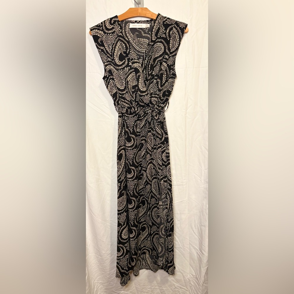bishop + young Black and White Paisley Maxi Dress